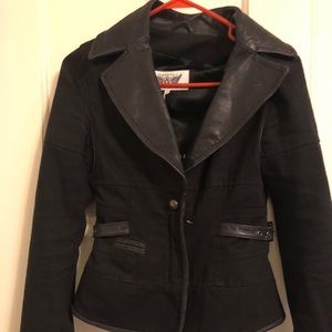 Rock and republic denim and leather blazer